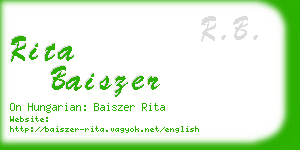 rita baiszer business card